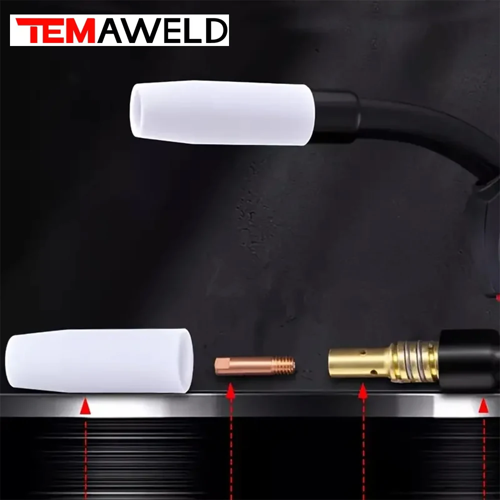 10PCS MB15AK Bescherming Mondstuk MB-15Ak 14Ak MIG/MAG Keramische Mondstuk Euro Stijl Lassen Shield Cup voor Gelaste Toorts