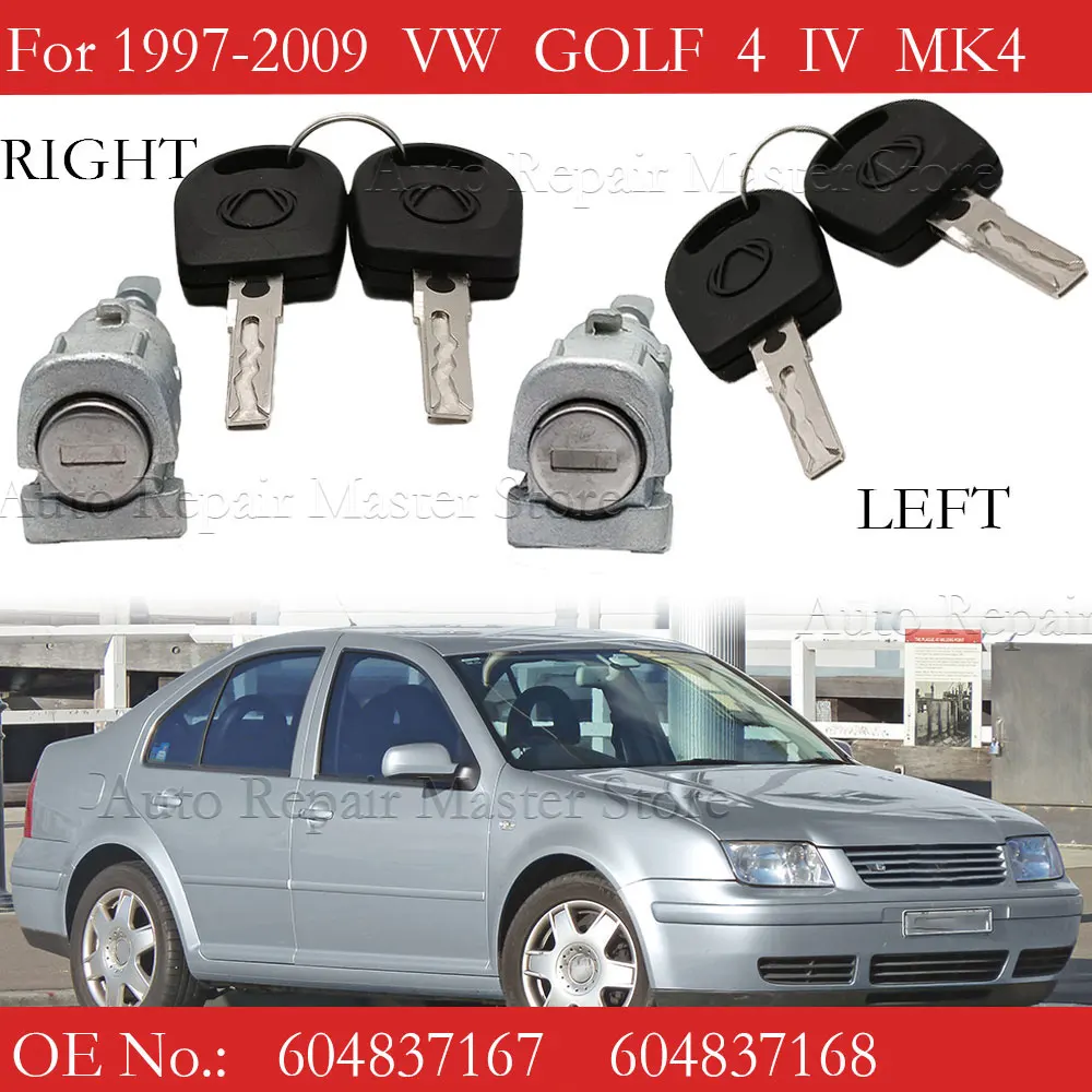 604837167 604837168 Left Right Door Lock Barrel Cylinder For VW GOLF 4 IV MK4 BORA A6 SKODA FABIA POLO 1997-2009