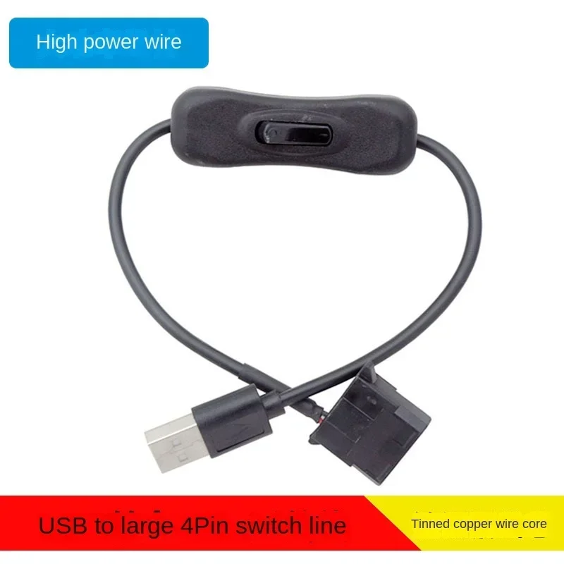 4pin Fan To USB Adapter Cables 3/4 Pin Computer Pc Fan Power Cable Connector with ON Off Switch 5v 30cm Connect