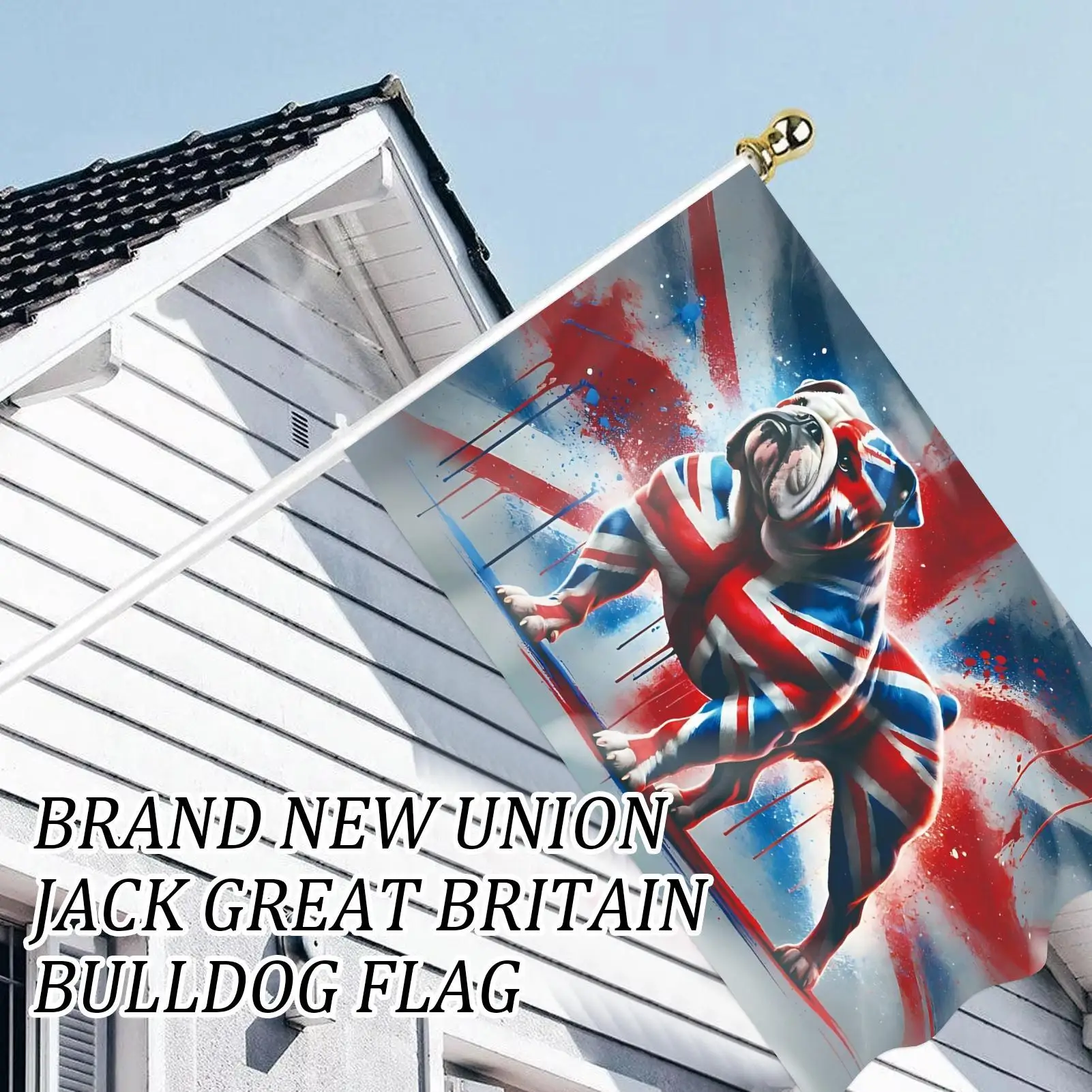 3x5 FT Patriotic Bulldog Garden Flag Waterproof Fade Resistant Outdoor Yard Banner Decor for Lawn Porch Front Door Walkway Patio