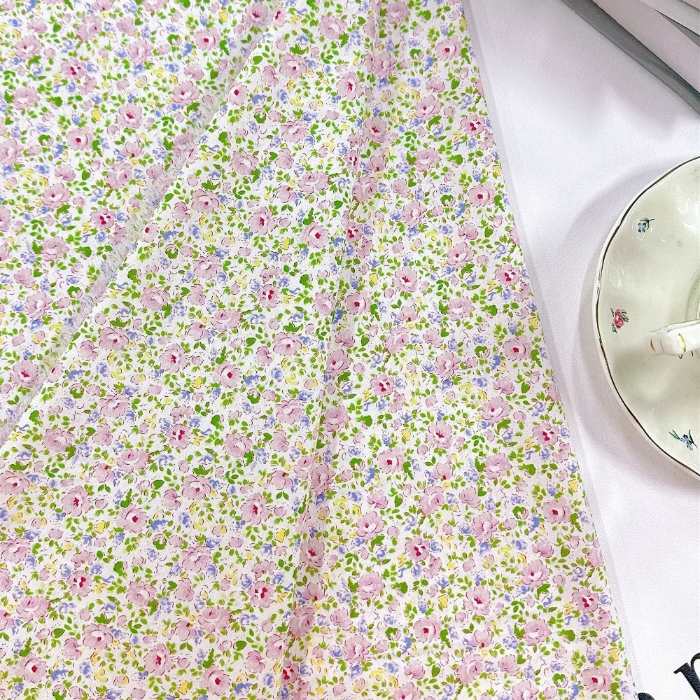 140x50cm Digital Printing Cotton Gentle Fresh Floral Fabric Women's Children's Clothing Homewear Bags Accessories Sewing Cloth