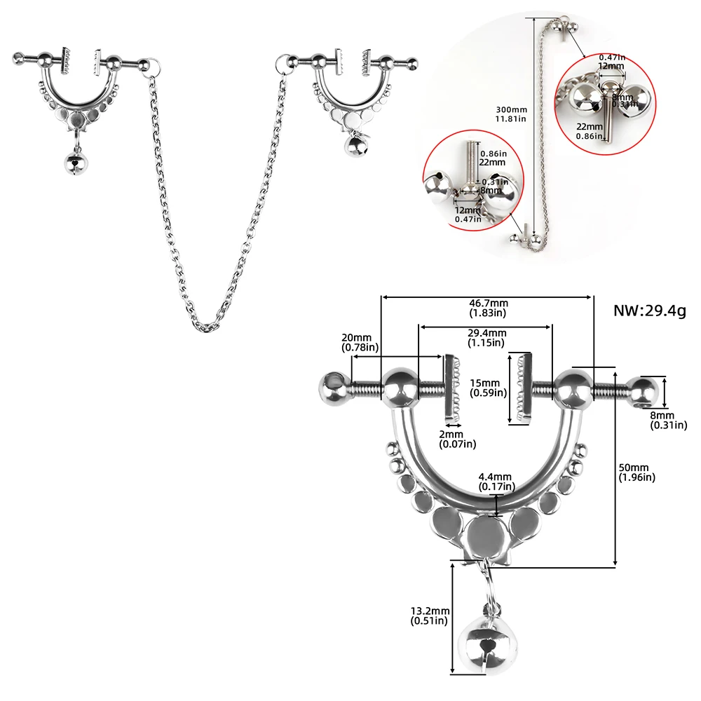 QKKQ Couples BDSM Toys Nipple Clips For Women Masturbation Breast Stimulation Nipple Rings Slavery Bondage Erotic Sex Toys Store