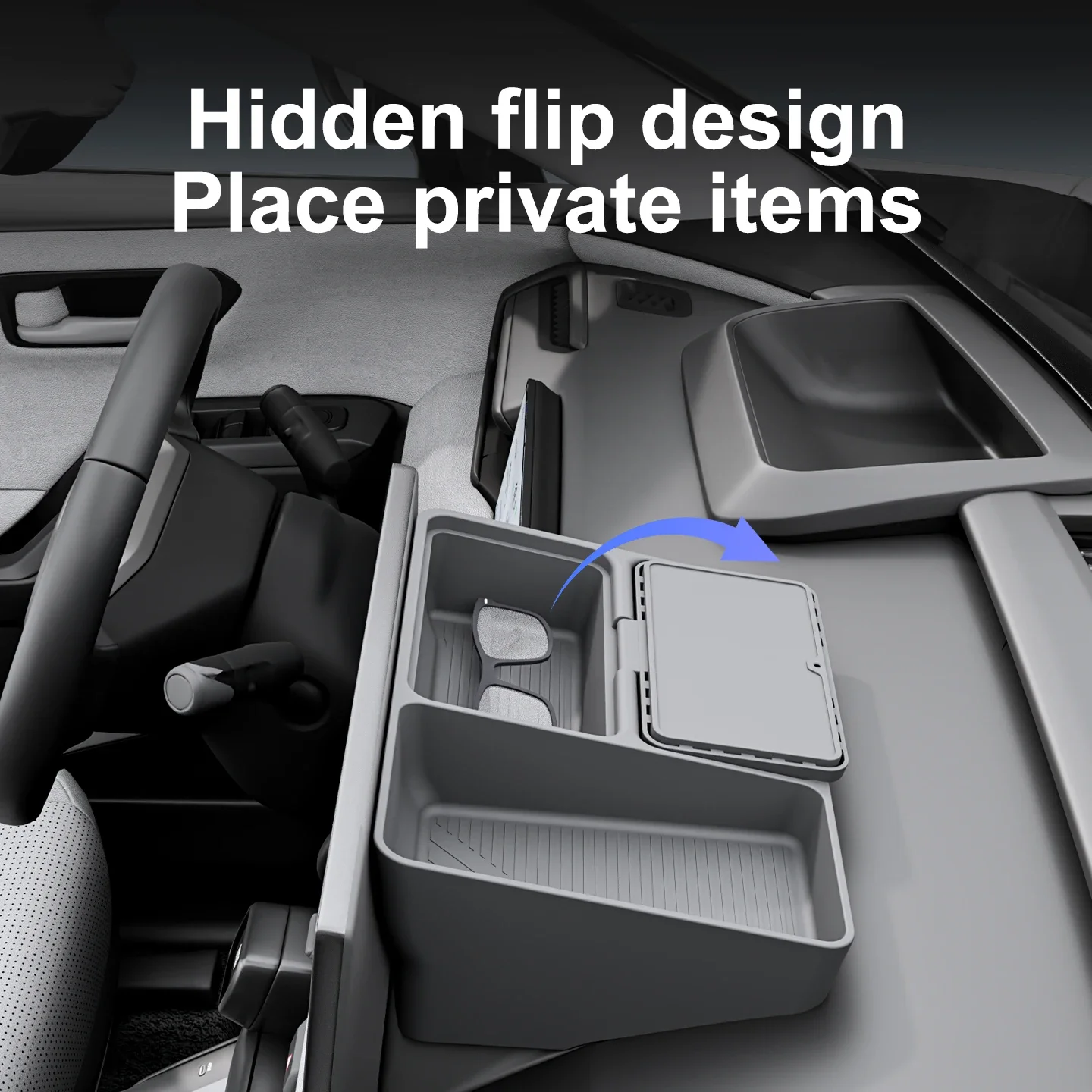 For Toyota RAV4 2026-2028 LHD Black Soft Silicone Multi-Function Storage Box Behind Central Control Screen Sundries Organizer