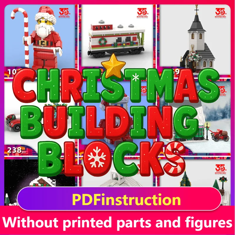 2025 크리스마스 블록 - 성인용 에디션, 휴가용 주택, 크리스마스 기차 및 산타 퍼즐 포함