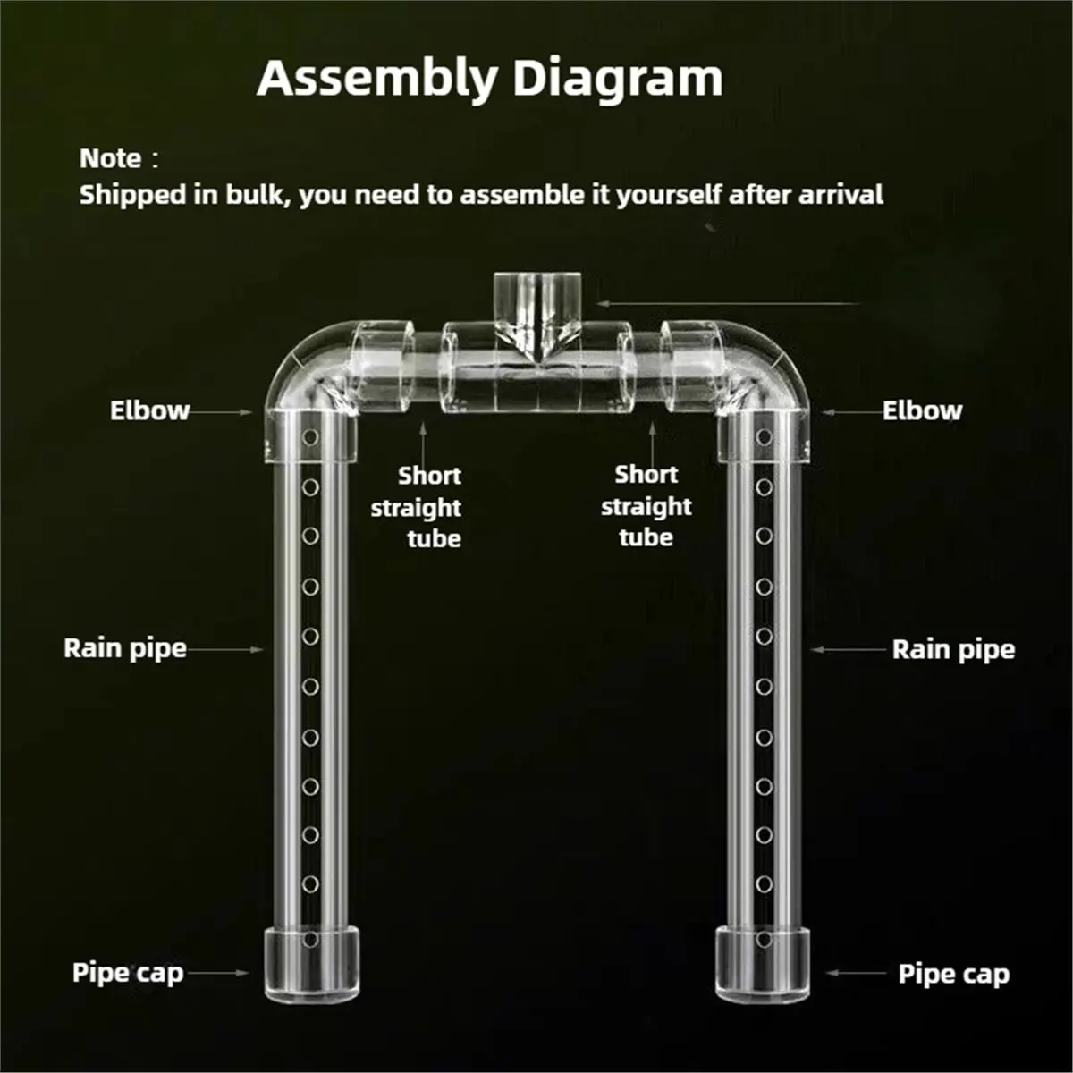 High Transparent Aquarium Filter Double Rain Bar Outflow Pipe Acrylic Rain Shower Outlet Tube Fish Tank Accessries