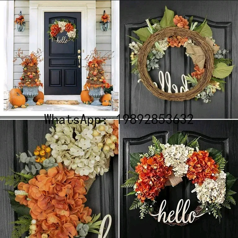 Door Decoration American Style Home Wreath Hanging Hydrangea Wreath