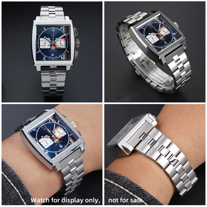 Stainless Steel Watch Strap Chain, Pulseira, Pulseira, Metal Band, Men's Accessories, TAG Heuer, Monaco, CBL2111, CBL2113, 22mm