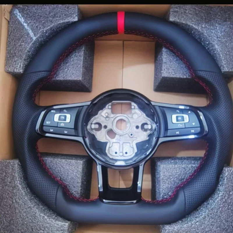 Customized Leather Car Steering Wheel For Volkswagen VW Golf MK5 MK6 MK7 7.5 GTI GTD R Polo GTI CC Passat Tiguan Steering Wheel