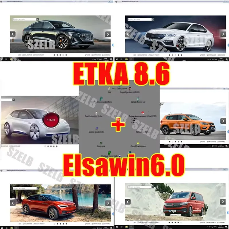 

ETKA 8.6+Elsawin 6.0 For V/W+AU//DI+SE//AT+SKO//DA Auto Repair Software Group Vehicles Electronic Parts Catalog Support