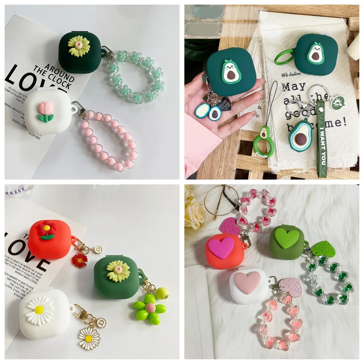 Untuk Casing EarFun OpenJump Kartun Lucu/Tulip/Liontin Bunga Daisy & Penutup Silikon Earphone untuk Penutup Lompat Terbuka EarFun