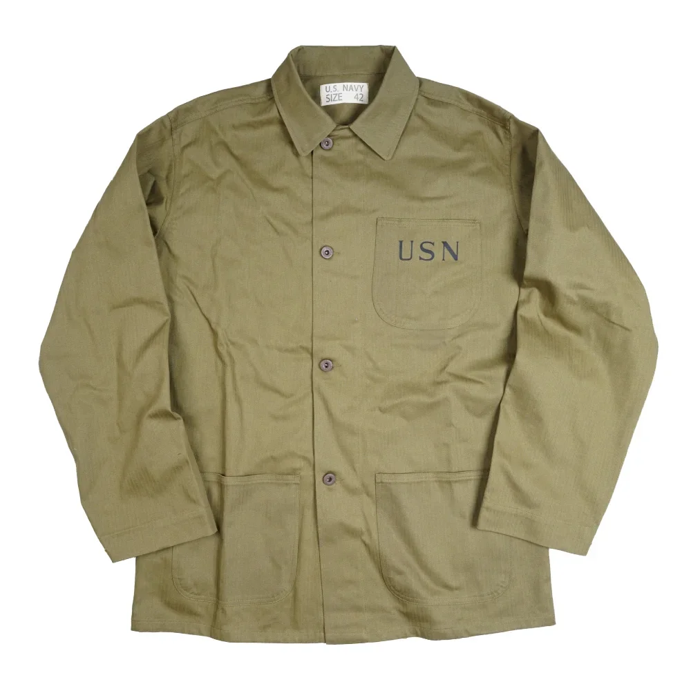 

Outdoor Training Jacket World War II US Navy HBT USN Jacket Replica Army Plywood Suit Khaki Running Shirt for Men's