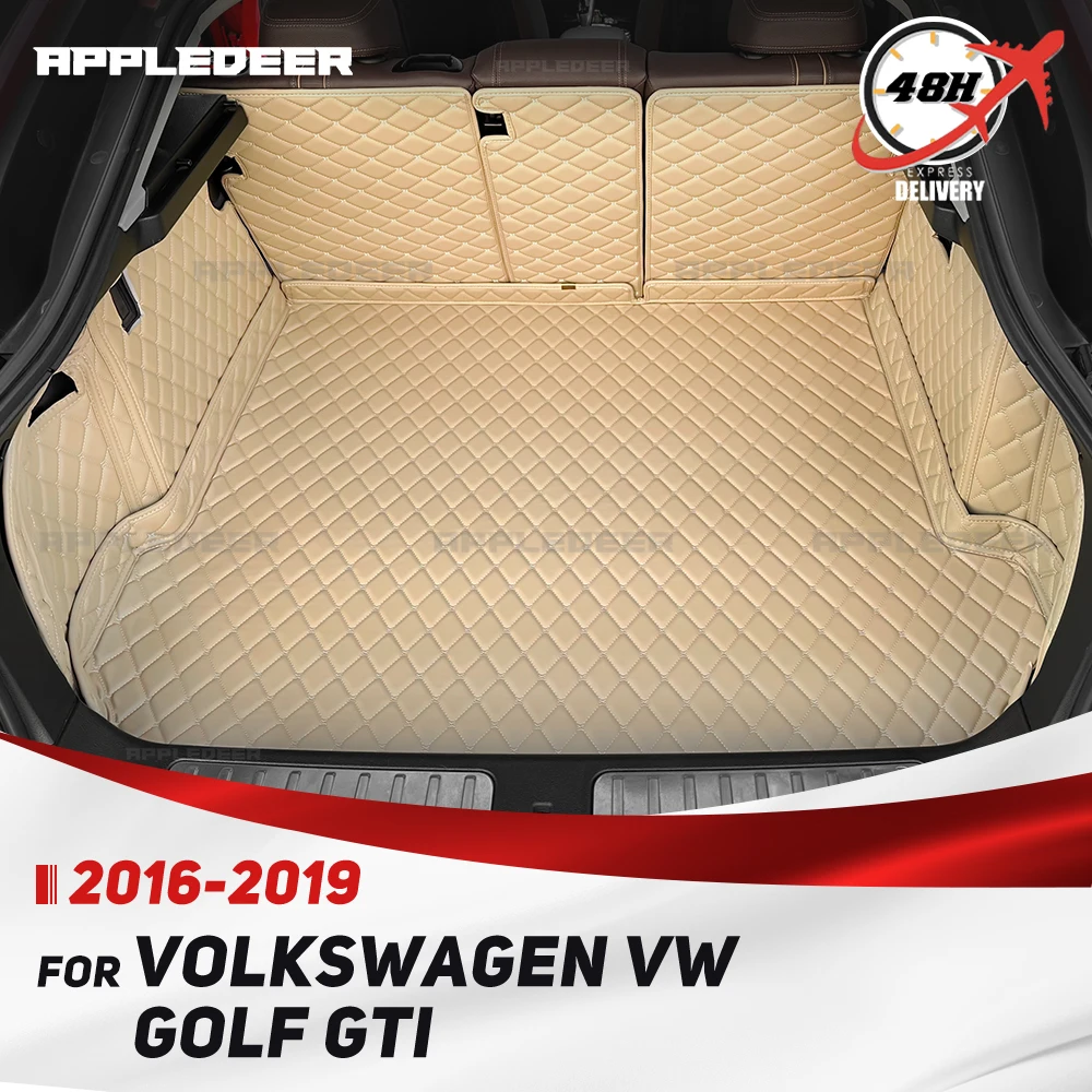 

Для Volkswagen VW Golf GTI 2016-2019 18 17, автоматический коврик для багажника с полным покрытием, автомобильный багажник, аксессуары для интерьера