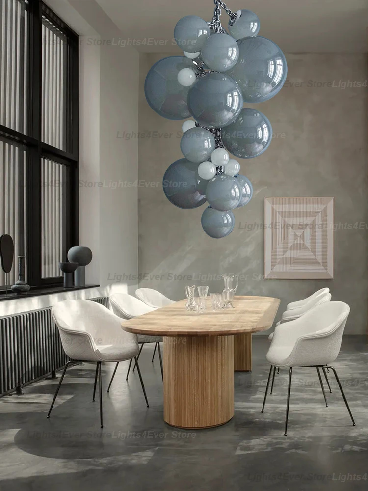 2025 New Trend Purple Glass Grape Ball Art Ceiling Chandeliers Hanging Lamps Suspension Luminaire Lampen For Living Room