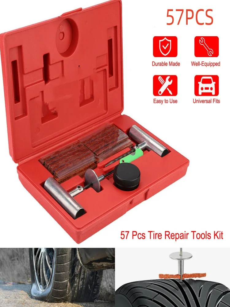 

Car Tire Repair Kit Puncture Plug Tools Tyre Puncture Emergency for Tire Strips Stirring Glue Repair Tool Kit Car Accessories