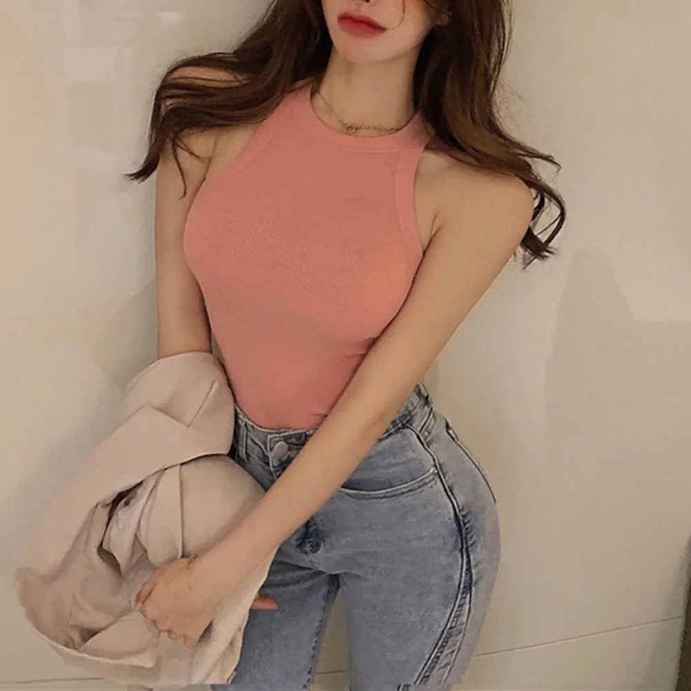 Everyday Fashion Seasonal Wardrobe Slim Fit Vest High Stretch Solid Color Top Cargo Shorts Complement Casual Style