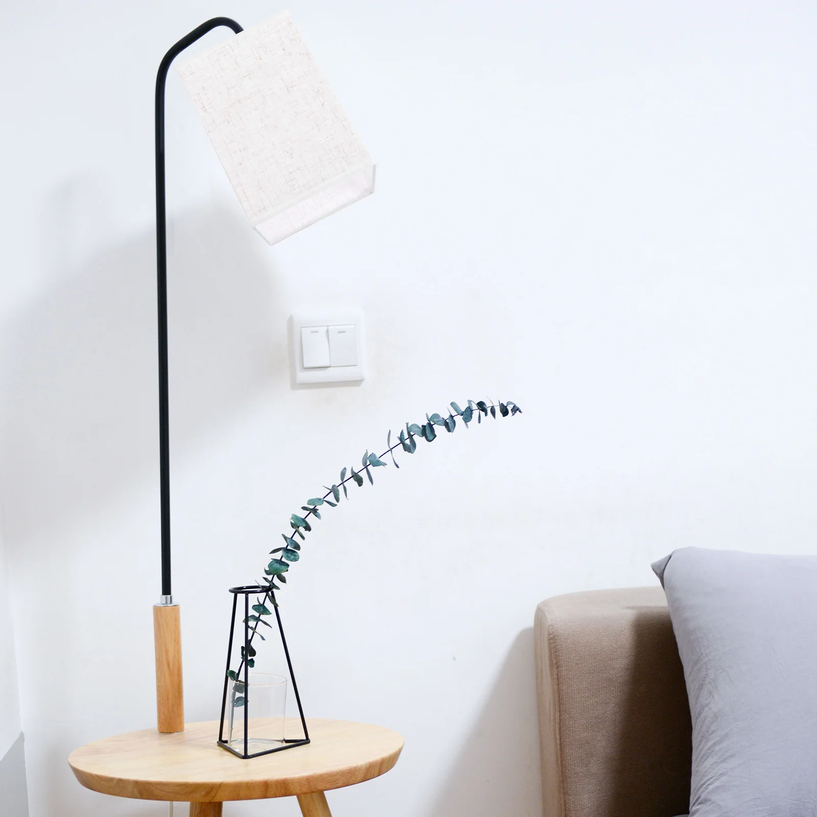 مستطيلة الكتان عاكس الضوء النسيج لينة ضوء حماية العين غرفة نوم غرفة المعيشة الجدول غطاء المصباح الأرضي #1