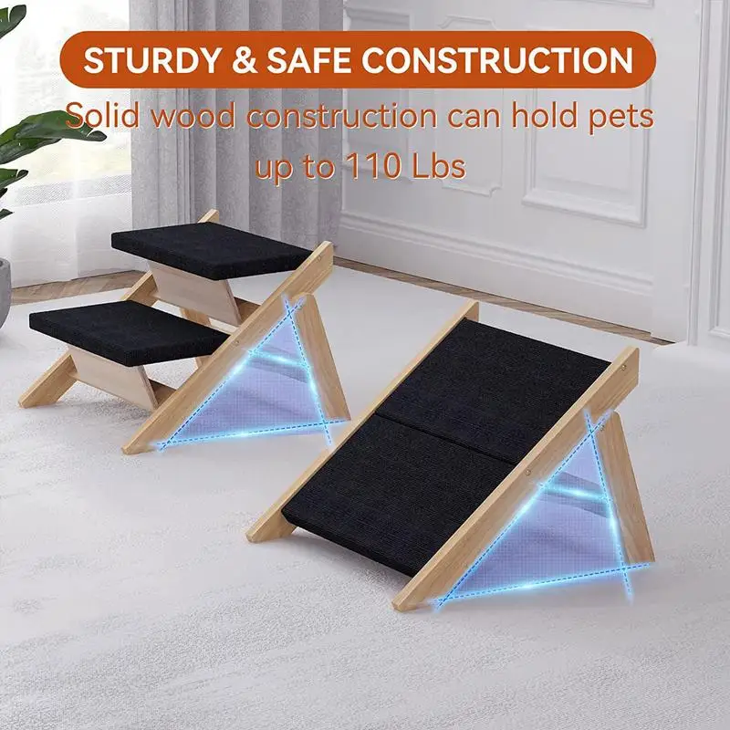 Dog House Dog Stairs Pet 2 In 1Steps Stairs for Small Dog Cat Pet Ramp Ladder Anti-slip Foldable Dogs Bed Stairs Pet Supplies