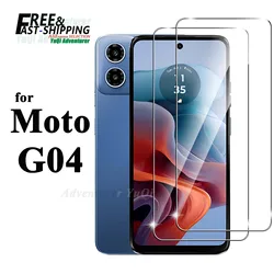 Screen Protector For Motorola Moto G04 Tempered Glass High Aluminum 9H HD Clear Transparent Case Friendly