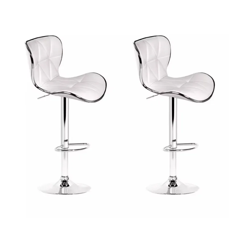 2pcs New Dining Furniture PU Pub Leather Chinese Bar Stool 360 Degree Rotating Padded Swivel Leather Breakfast Stool Bar Furnitu