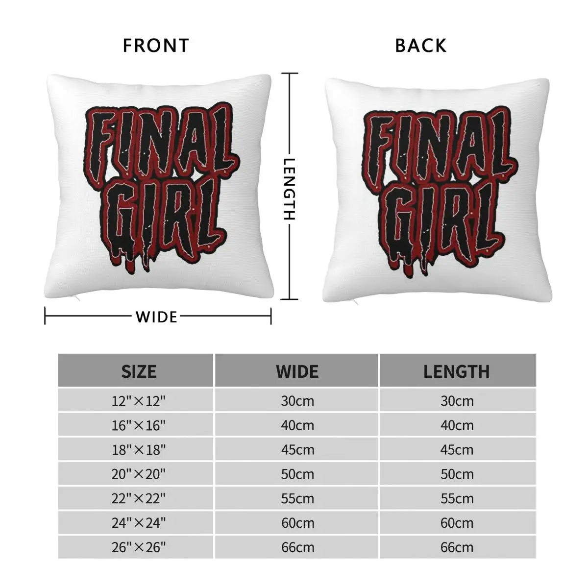 Final Girl Square Pillowcase Pillow Cover Polyester Cushion Decor Comfort Throw Pillow for Home Living Room