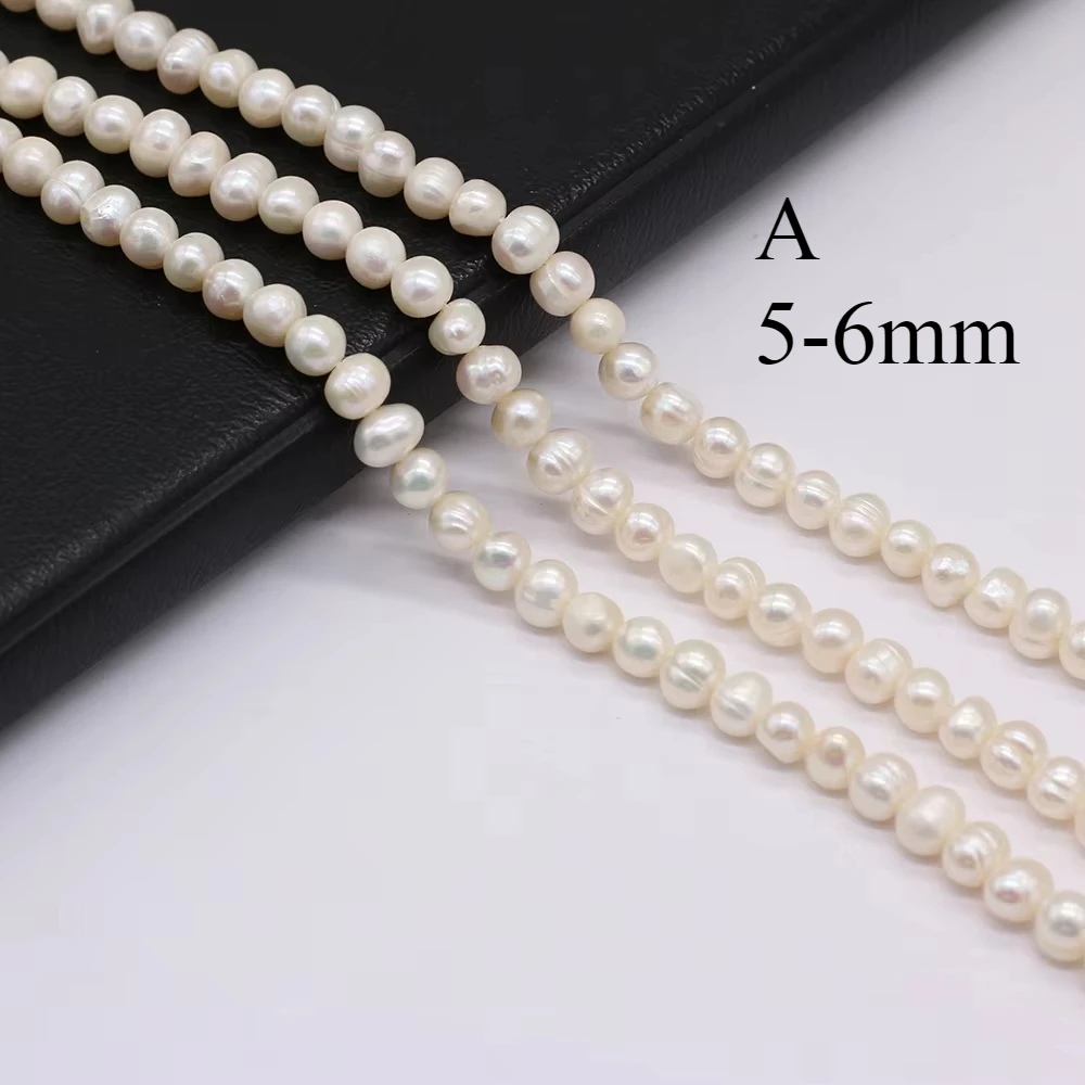 

5-6mmA Natural Freshwater Pearl Bead Irregular Round Loosely Isolation Bead for Jewelry Making DIY Bracelet Necklace Accessories