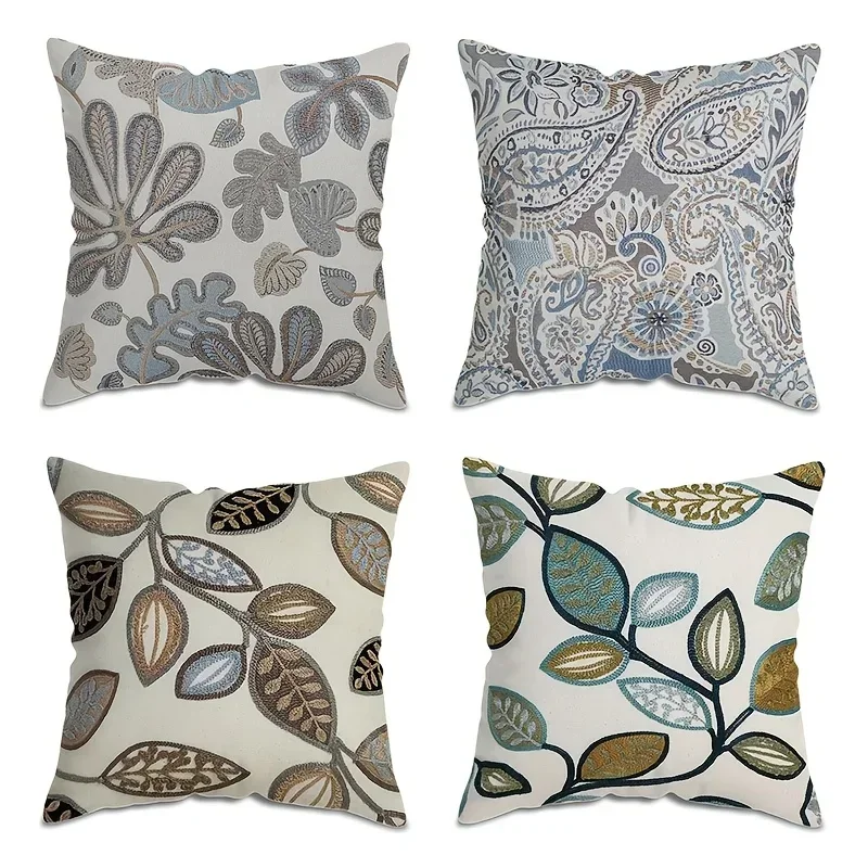 Multicolor Printed Cushion Covers Sofa Zipper Square Seafood Pillowcase Chair Double-Sided Pillow Covers Home Sofa Decortions