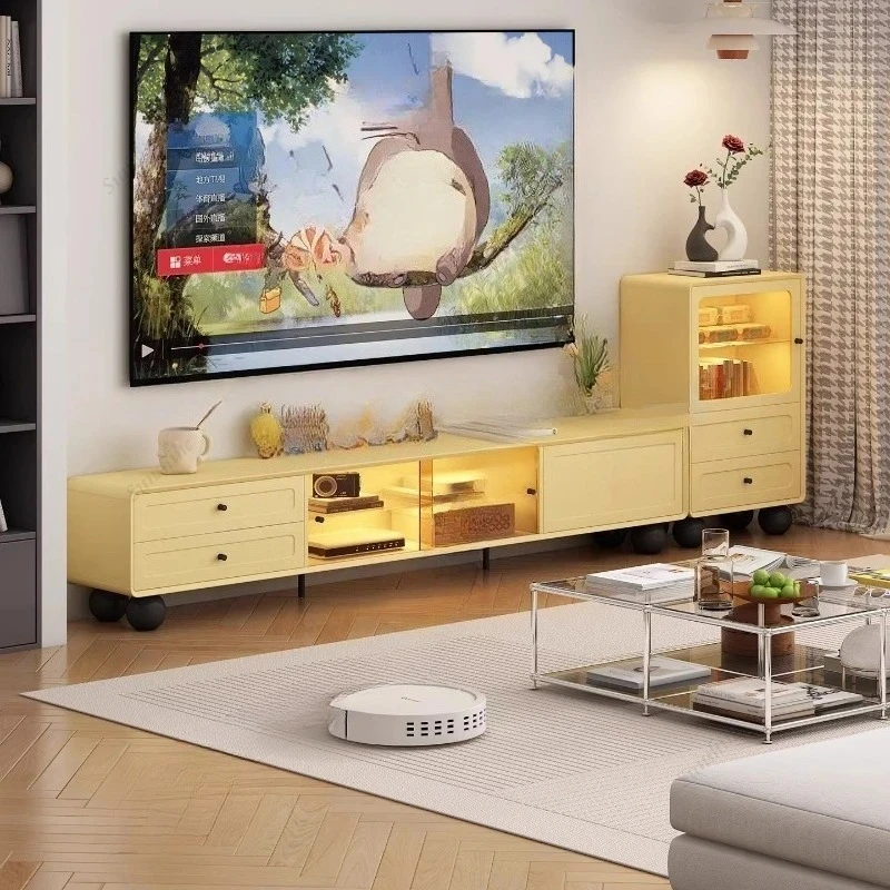Floor-to-ceiling living room household cream wind premium TV cabinet