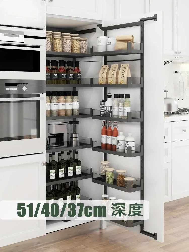 Hot sales Kitchen cabinet monster high cabinet glass basket large capacity storage linkage locker deep basket damping guide rail