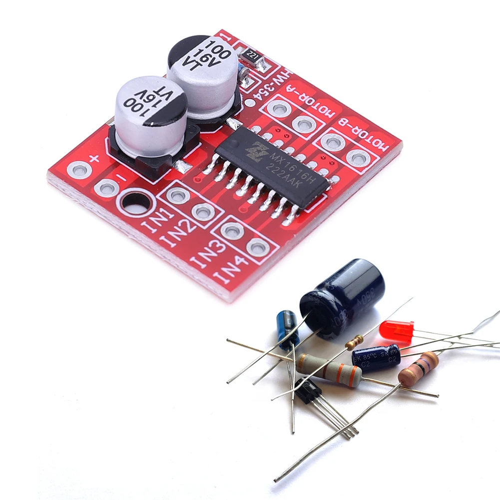 L298N DC Motor Driver Module Dual H Bridge Mini Dual Stepper Motor Drive Module 2.5A Two Channel Reversing PWM Speed for Arduino
