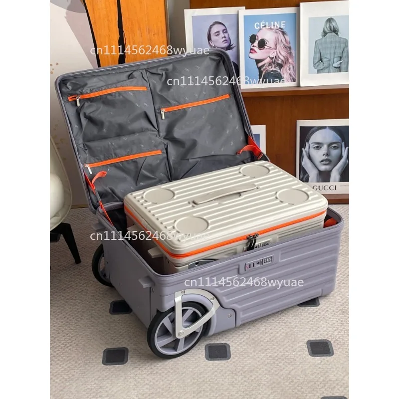 2025 New Side Opening Luggage Large Spinner Wheels 20Inch Carry On 24Inch Travel Trolley Suitcase