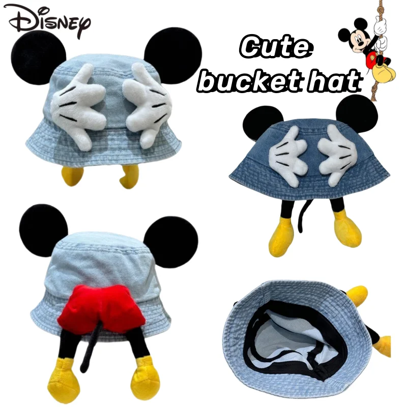 

Disney Mickey Mouse Animation peripheral cartoon cute three-dimensional shape outdoor travel high-value big-brimmed bucket hat