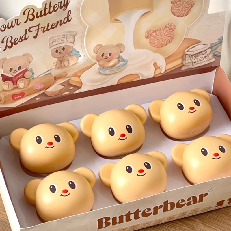 FUNISM ButterBear Head Bake Cake Moe Grain Blind Box Bake A CakeBaking Expert Figurine Capsule Toys Charming Decorative Gift