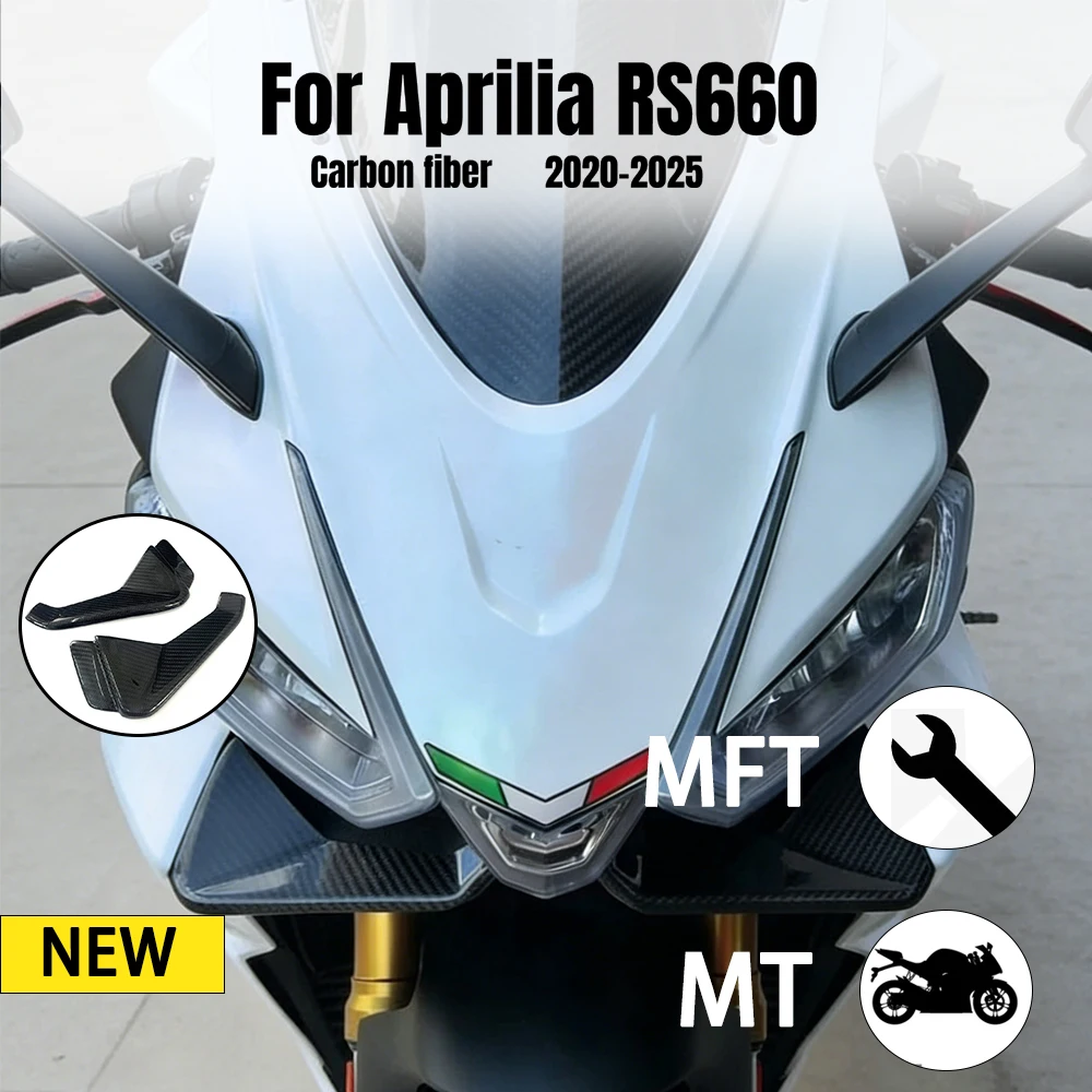 

Для Aprilia RS660 RS 660 2021 2022-2024 углеродное волокно мотоцикла передняя губа ветрокрыло крышка конус аэродинамический обтекатель крылышки