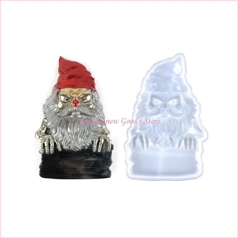 57QA DIY Christmas Santa Wall Decoration Silicone Mold Crystal Faceless Dwarf Mold Handmade Home Plaster Mold Ornament