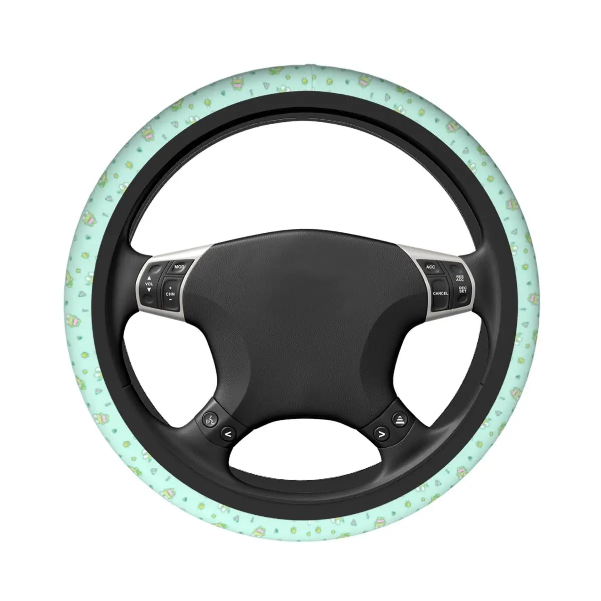 Sanrio Keroppi Frog Car Steering Wheel Cover 37-38 Anti-slip Steering Wheel Protective Cover Elastische Car-styling Interior