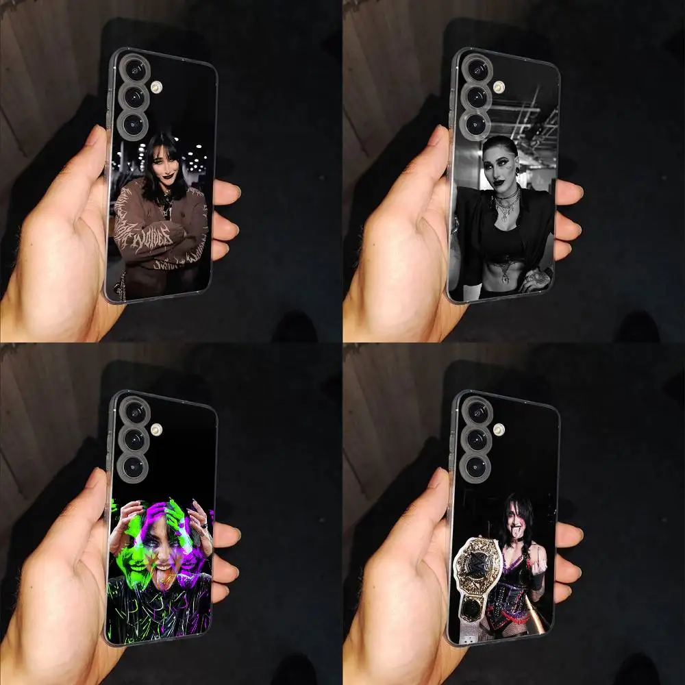 

R-Rhea Ripley Wrestler Phone Case For Samsung S24,30,21,22,23,20 FE,lite,PIus,Ultra,5G,Note,9,10 Transparent Cover