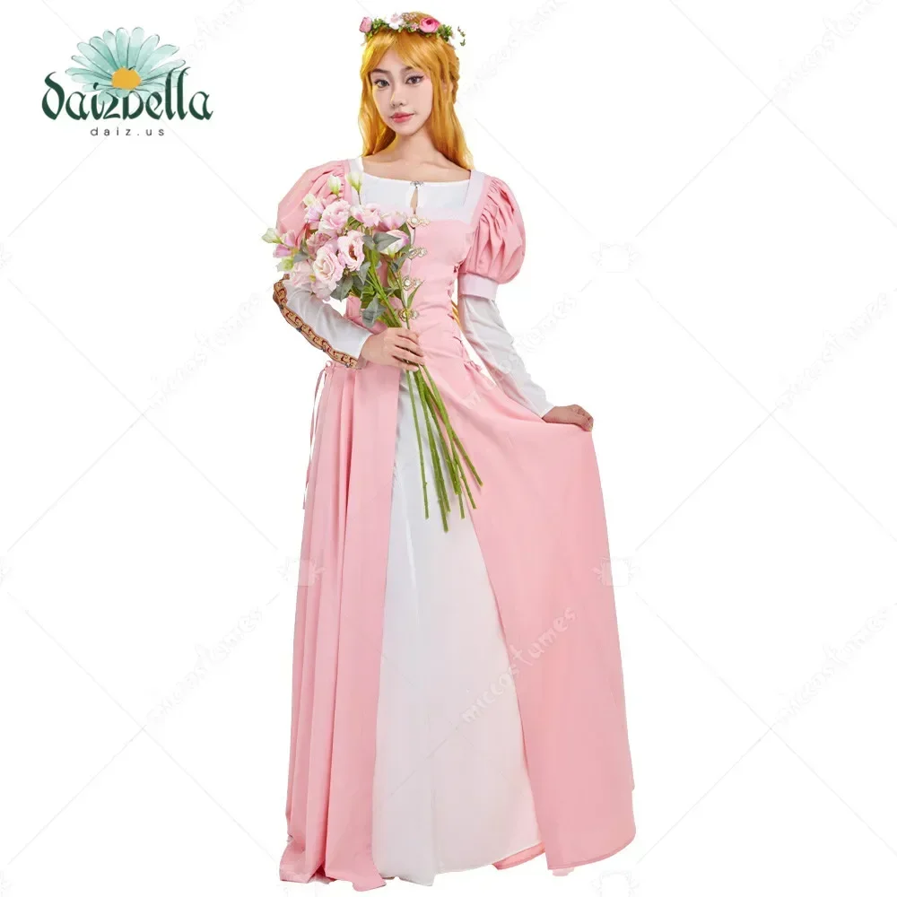 

DAIZBELLA Women Renaissance Dress Women Medieval Dress with Puff Sleeves XVI Century Historical Costume Fake Two-Piece Dress