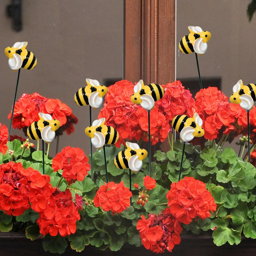

2Set Bee Ladybug Garden Stakes Resin Colorful Lawn Art for Flower Beds Outdoor Garden Stake Decorations Ladybug Yard Art