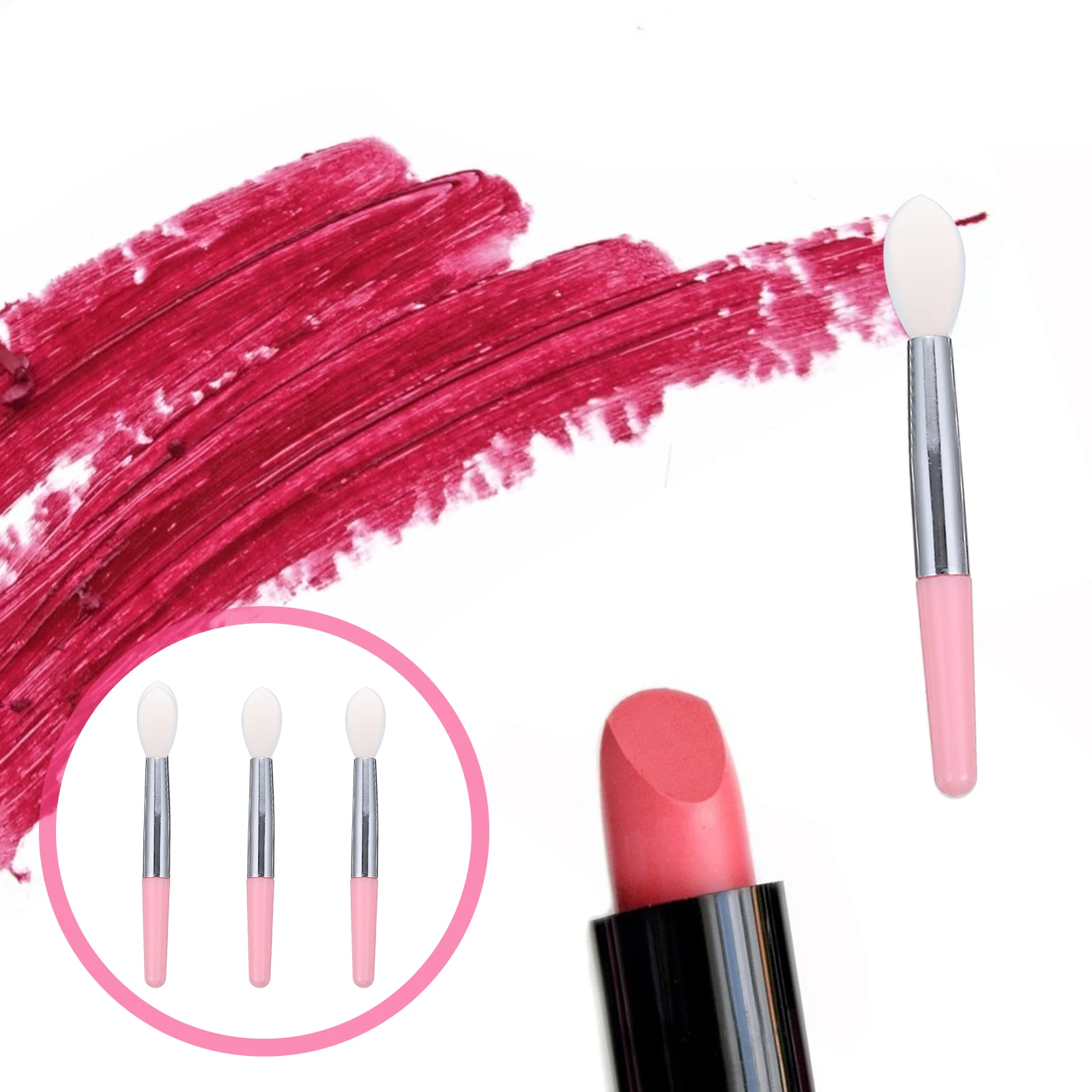 12pçs pincel de silicone para máscara labial, kit de rímel de maquiagem brilhante, aplicador de batom de gel de sílica