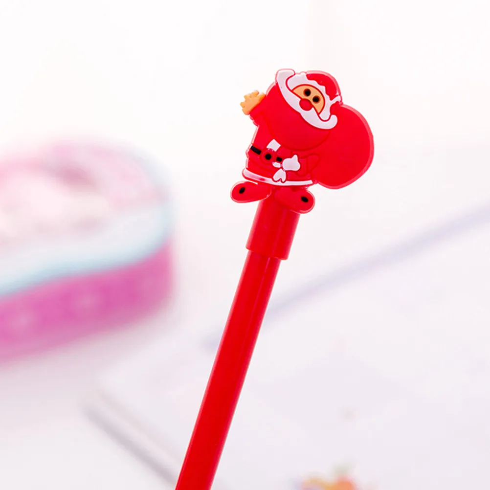 20Pcs Christmas Gel Pen Set Creative Cartoon Design Smooth Writing School Office Supplies Santa Claus Elk Snowman Christmas Tree