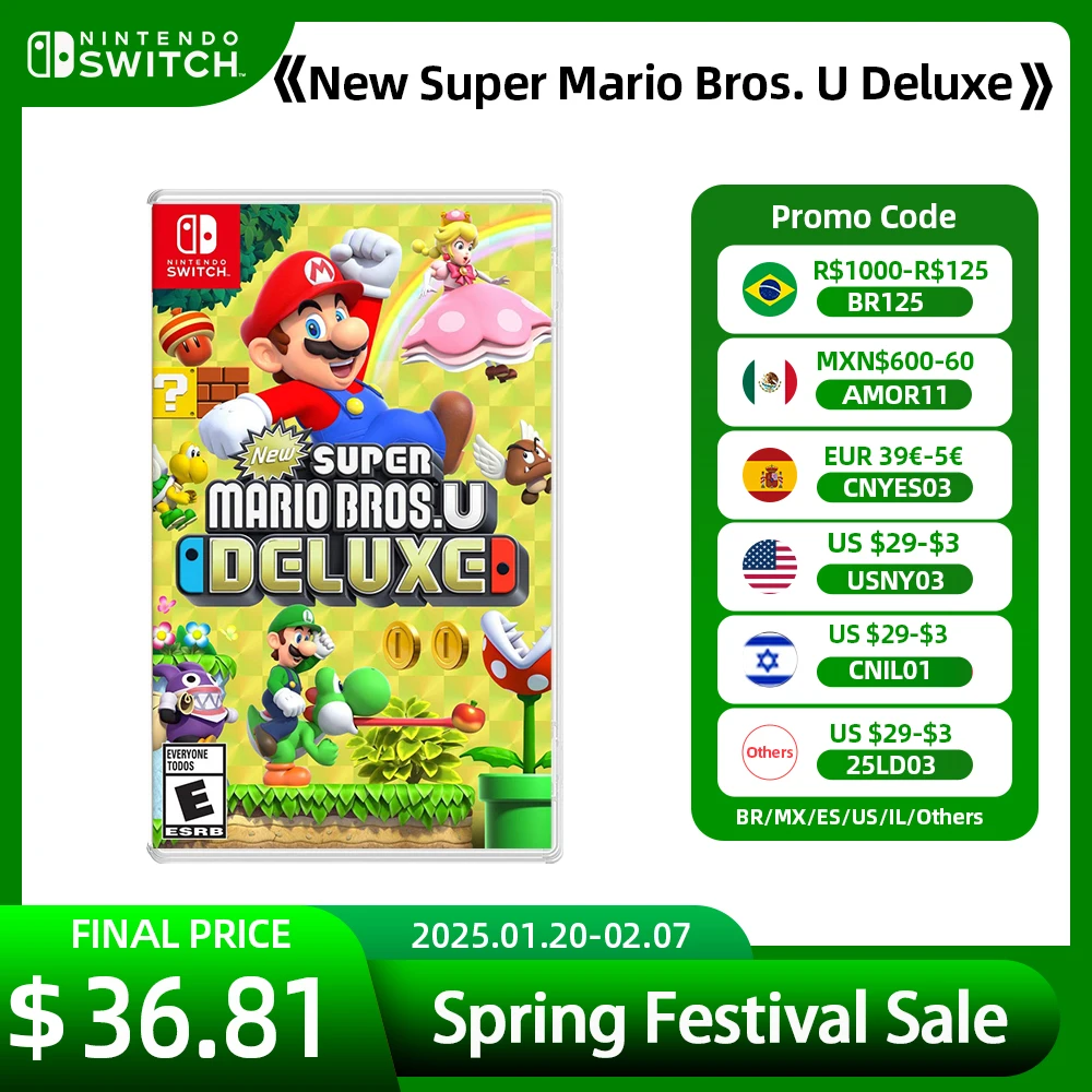 New Super Mario Bros U Deluxe Nintendo Switch Game Deals 100% Official Original Physical Game Card for Switch OLED Lite