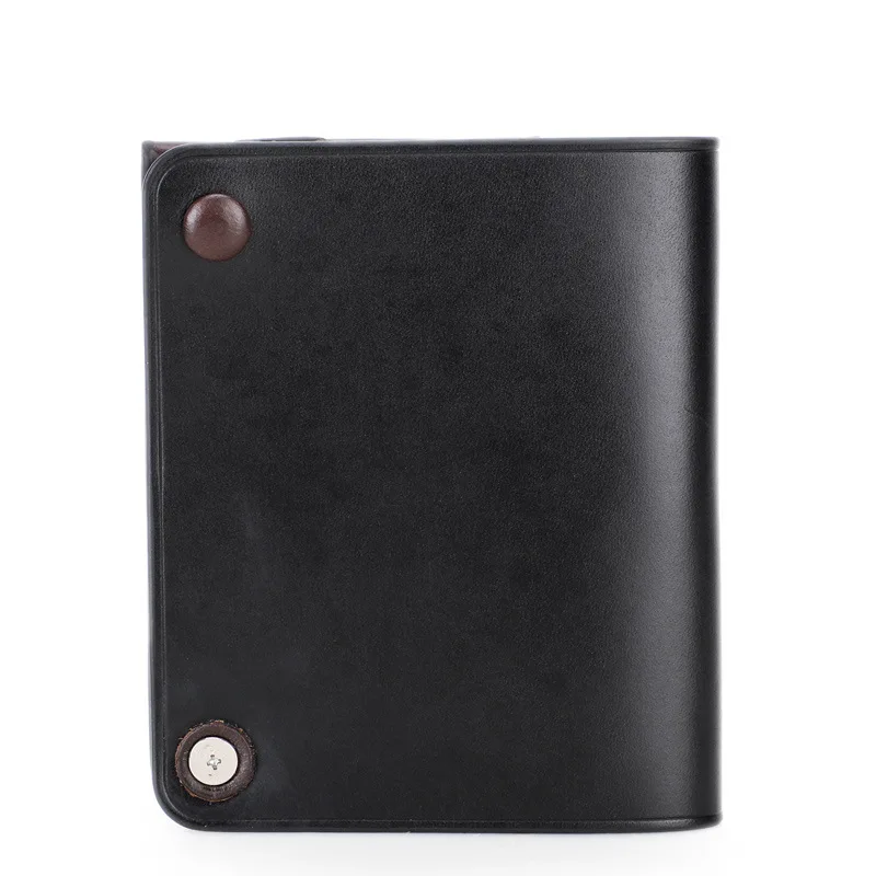 New British Style Head Layer Cowhide Bag Clip Multiple Small Card Positions Coin Purse Holder Male Genuine Leather Wallet Female