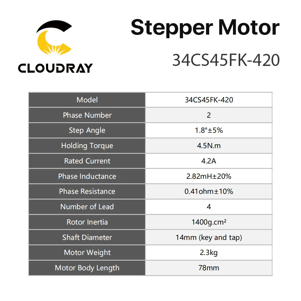 Imagem -04 - Cloudray-nema 34 Open Loop Stepper Motor Driver Kit Fresadora de Gravação Cnc 4.5a 4.5n.m Dm860s ac dc 2.4a7.2a