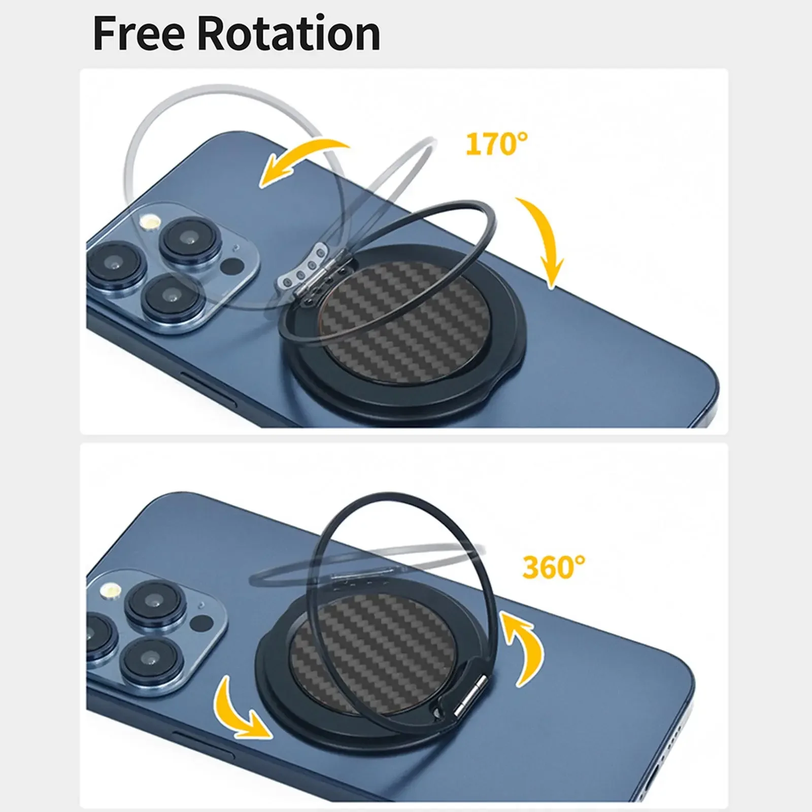 

Складной магнитный держатель для телефона с кольцом для захвата Компактная подставка и кронштейн, совместимая с Magsafe, подходит для iPhone 12-16/Android и чехлов для телефонов