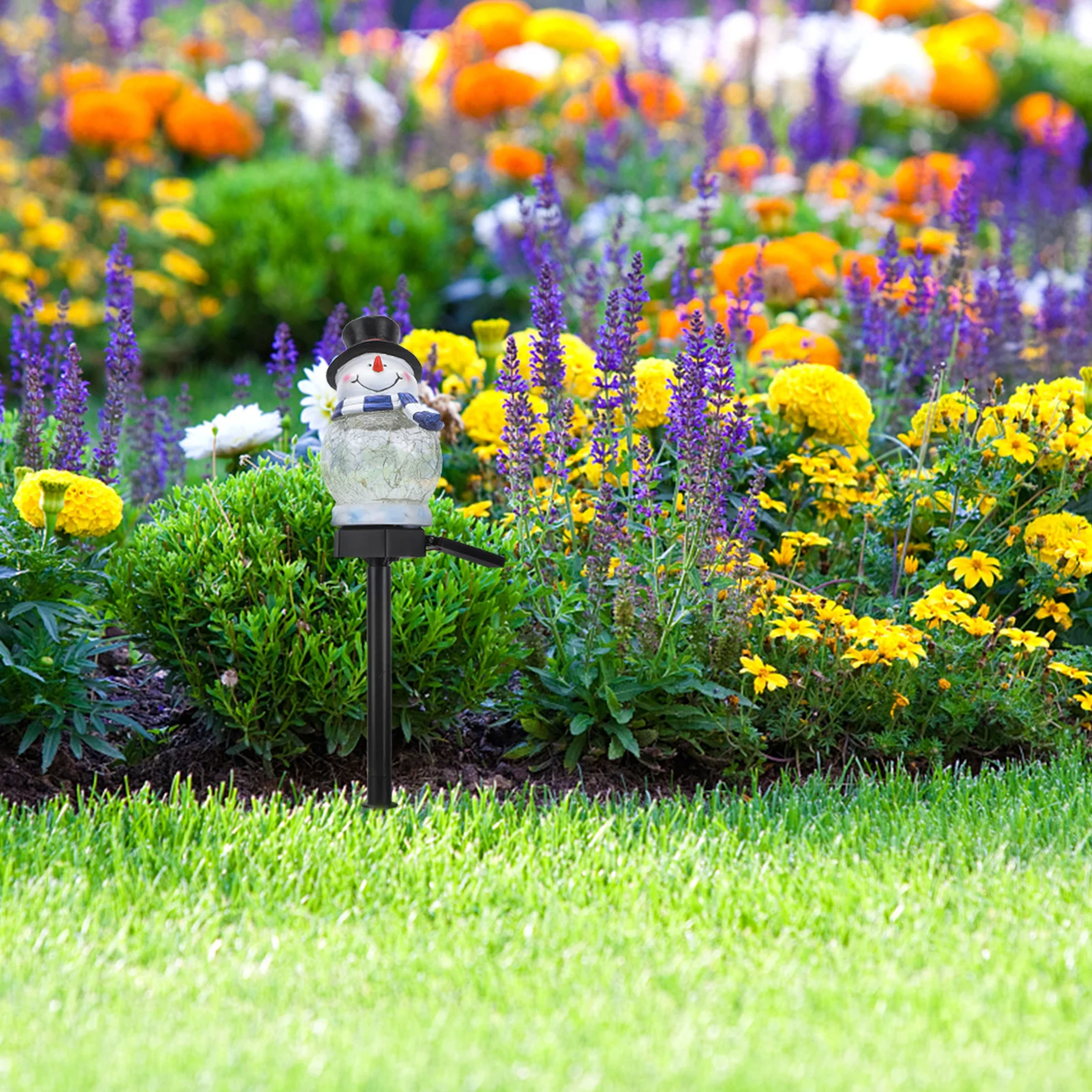 

1pc Solar Powered Christmas Snowman Light Waterproof Durable Garden Yard Decoration Stake Light For Outdoor Party Wedding Patio