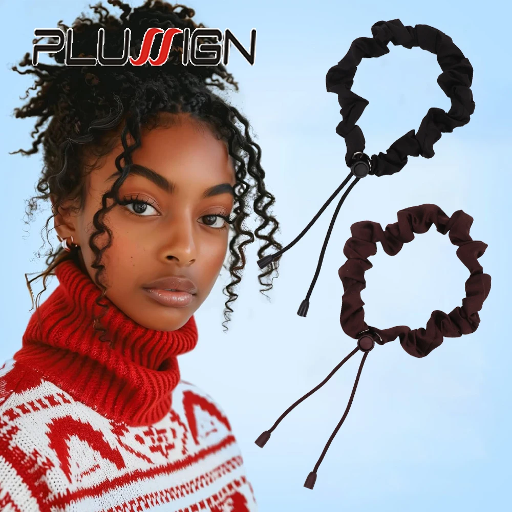 

2pcs Adjustable Hair Ties For Afro Stretchy Satin Scrunchies With Elastic Band For Thick Curly Hair Accessories Fits Afro Puff