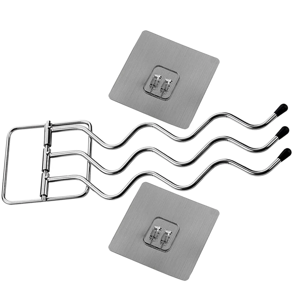 

1Set Stainless Steel Wall Mounted Swivel Towel Rack Punch Free Rotating Towel Holder Bathroom Kitchen Storage Organizer