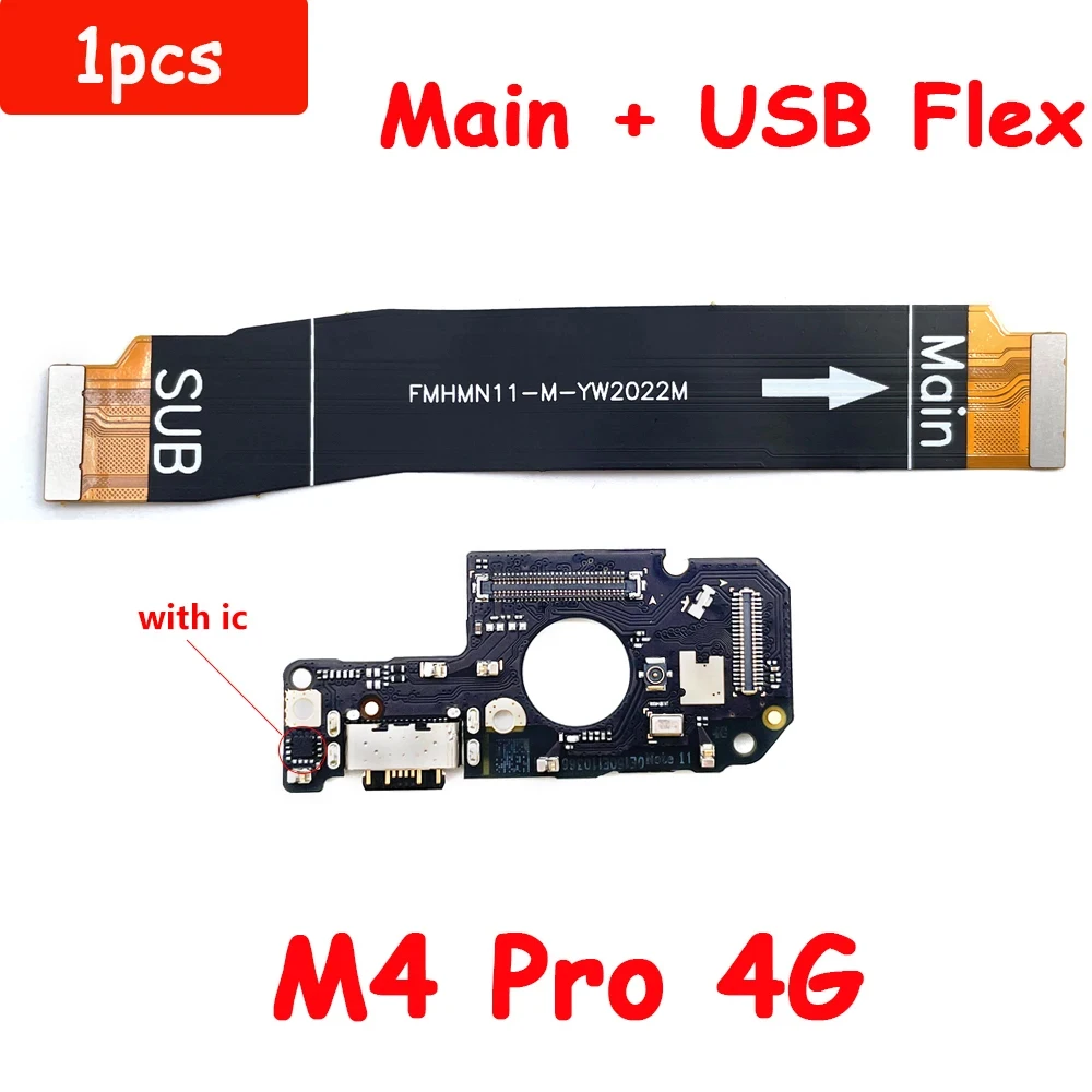 Puerto de carga USB, Conector de placa base principal FPC, Cable flexible para Xiaomi Poco F2 Pro X4 Pro 5G M4 Pro 4G X5 Pro 5G, nuevo