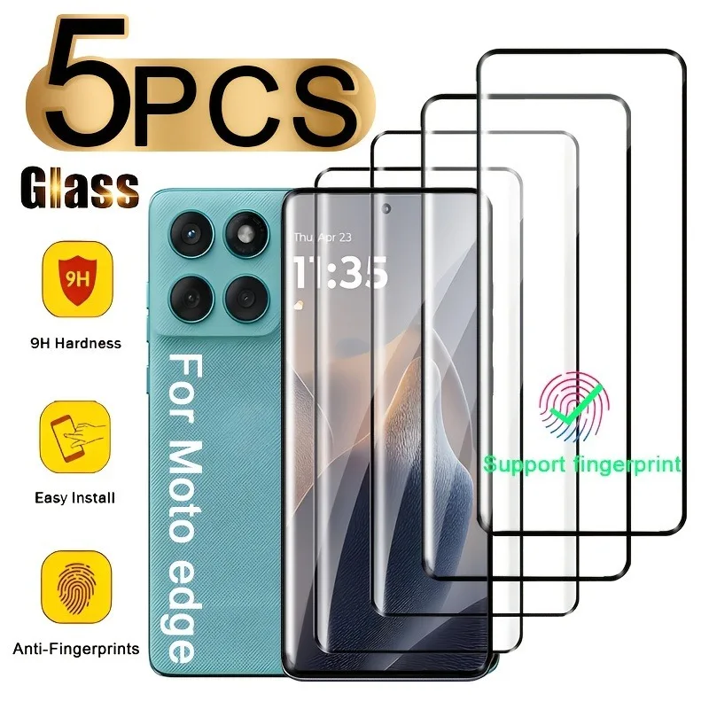 

5Pcs Full Coverage Screen Protector For Moto edge 60 50 40 30 Pro Ultra Fusion NEO HD Curved Tempered Glass