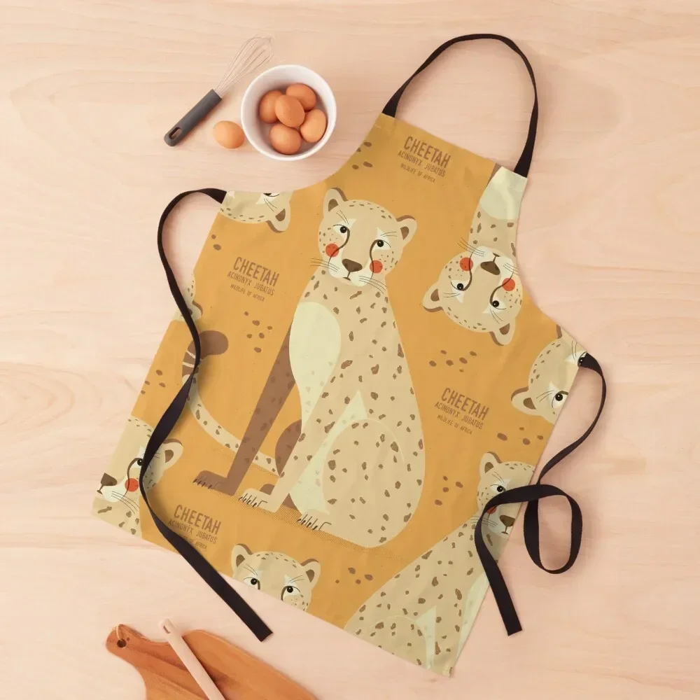 

Cheetah, African Wildlife Apron Kitchen Kawaii Accessories cleanings kitchen clothes Apron